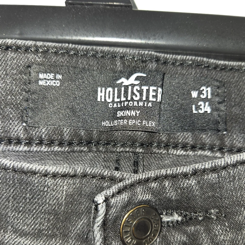 Hollister Epic Flex Skinny Men's 31 x 34 Black Denim Jeans